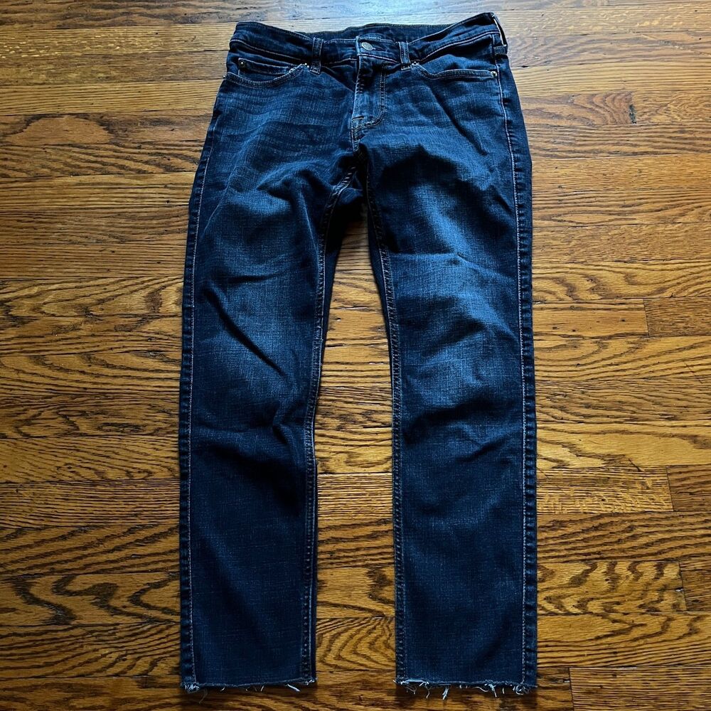 Abercrombie & Fitch Jeans Men Felix Super Slim Stretch 31x27 Dark Wash Cropped